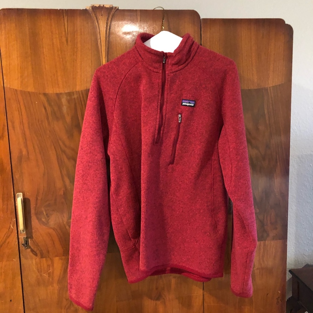 Red Patagonia quarter zip